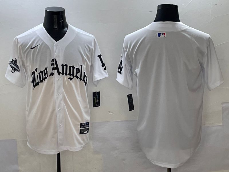 Men Los Angeles Dodgers Blank White Five generations Joint Name 2025 Nike MLB Jersey style 32